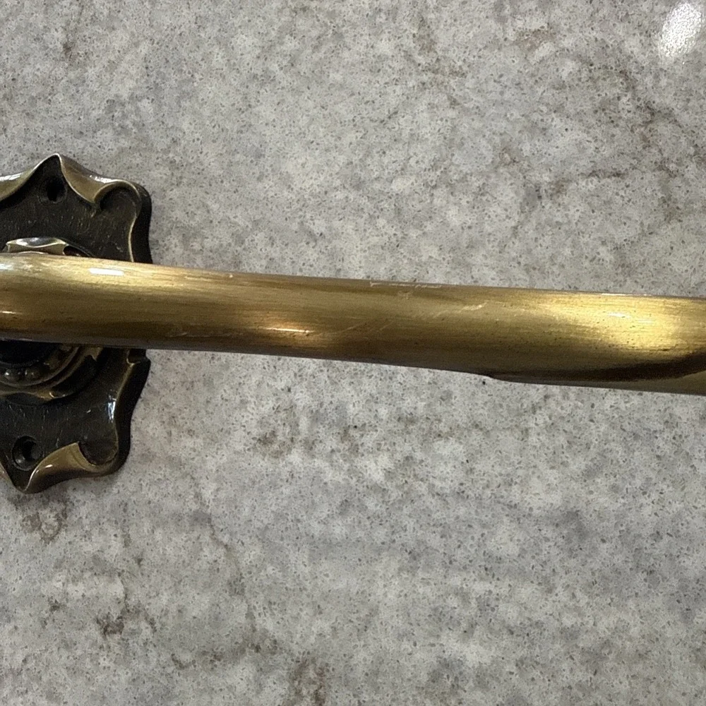 Vintage Brass Towel Bars Toilet Paper Holder Set of 3 Wall Mounted No Screws